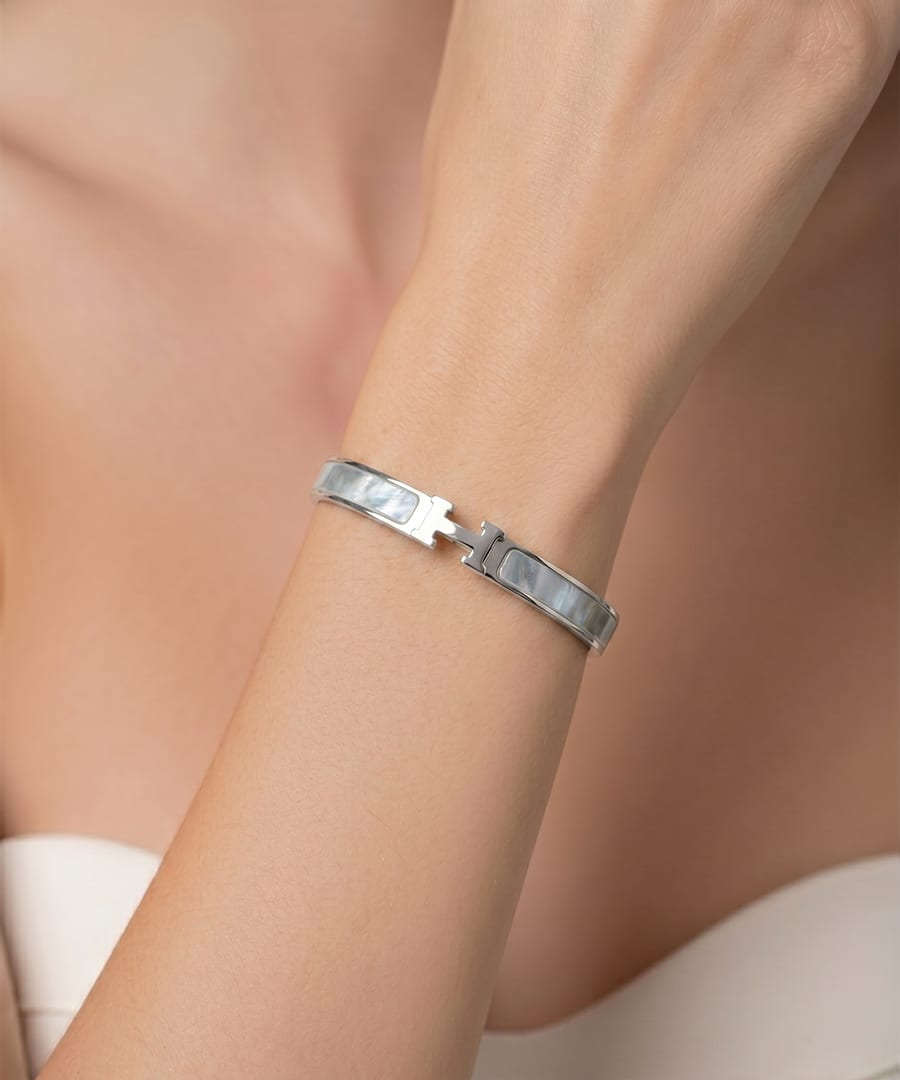 Elegant Lettered Gold- Plated Bangle Bracelet