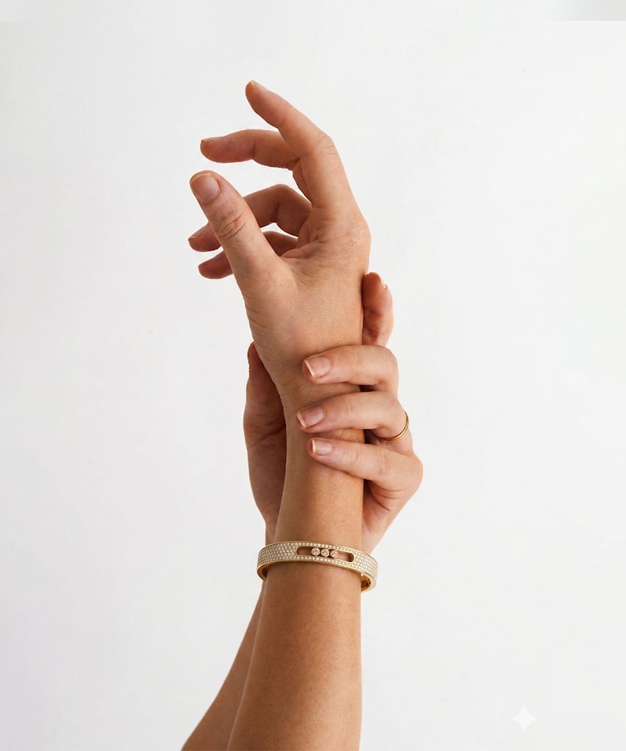 Gold Brilliant Pave Bangle