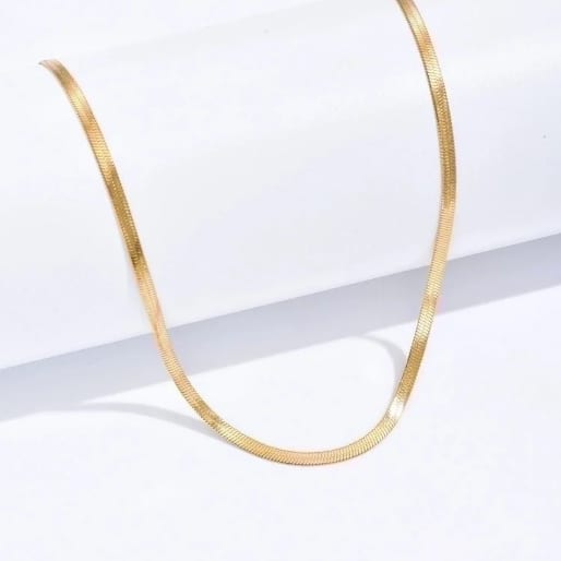 Herringbone Gold tone 18k Gold Plated Necklace