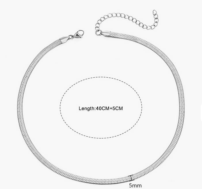 Herringbone Silver Tone Necklace