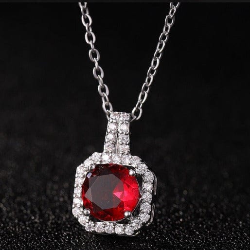 Colorful Gemstone Halo Pendant