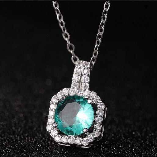 Colorful Gemstone Halo Pendant