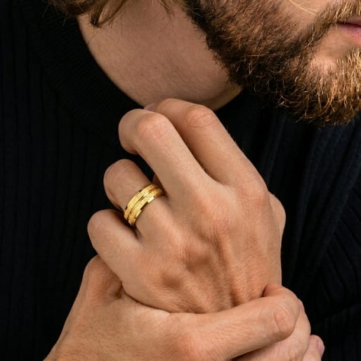 Textured Band with Polished Edges