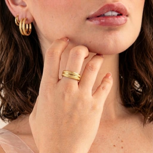 Textured Band with Polished Edges