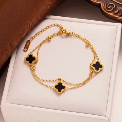 Double Chain Clover Bracelet