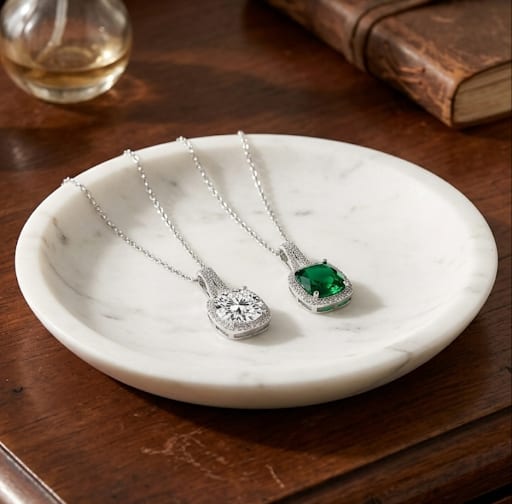 Cushion Cut Silver Halo Pendant Necklace