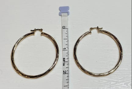 Large Gold Twisted Hoop Earrings
