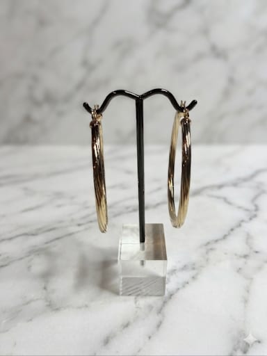 Large Gold Twisted Hoop Earrings